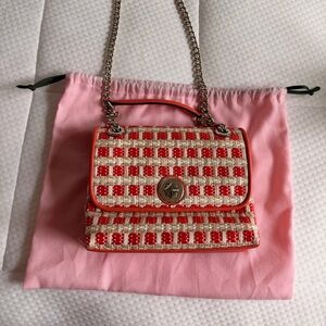 Kate Spade Red and Cream Checkered Shoulder Bag
